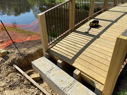 Photo of concrete footing.